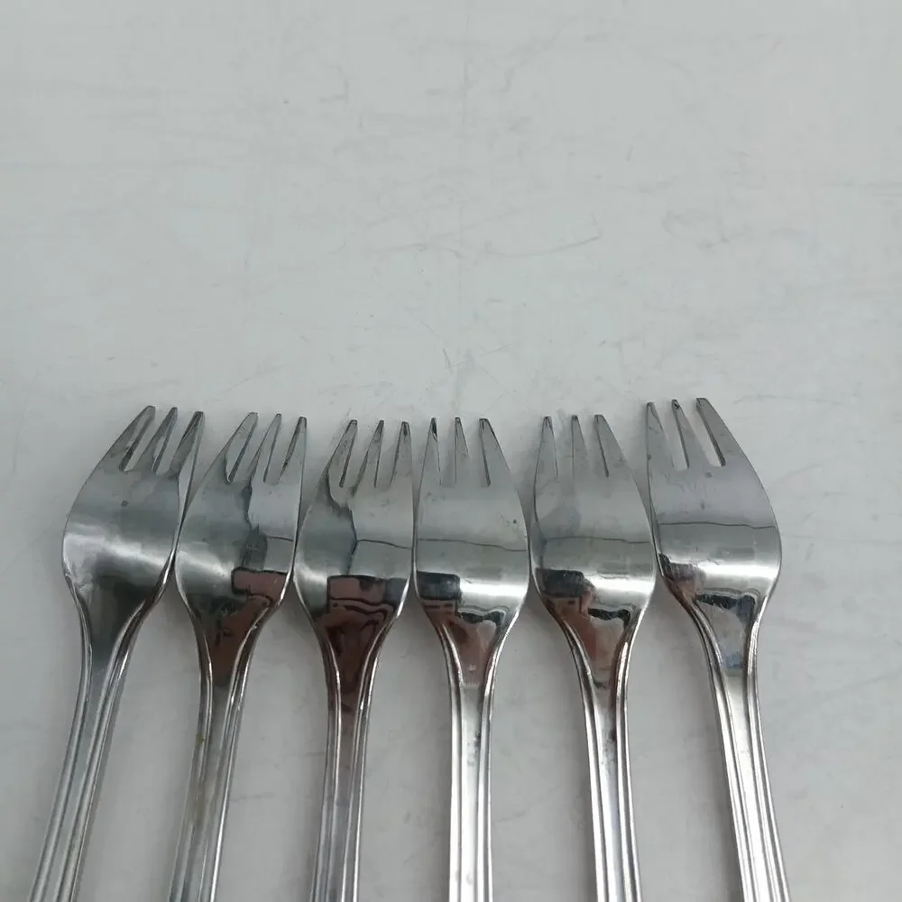 6X CF TOWLE Supreme STUART SHELL Stainless Cocktail Seafood Forks